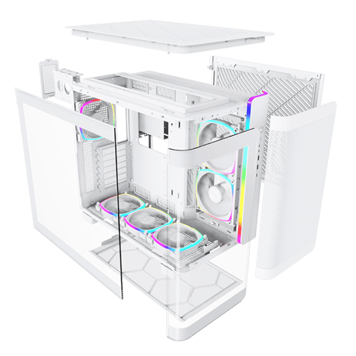 Montech KING 95 PRO Mid Tower Gaming Case - White 