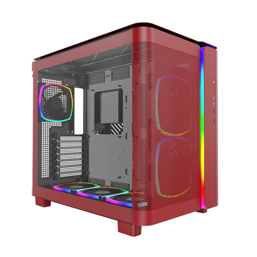 Montech KING 95 PRO Mid Tower Gaming Case - Red 