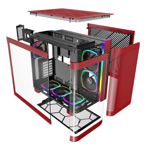 Montech KING 95 PRO Mid Tower Gaming Case - Red 