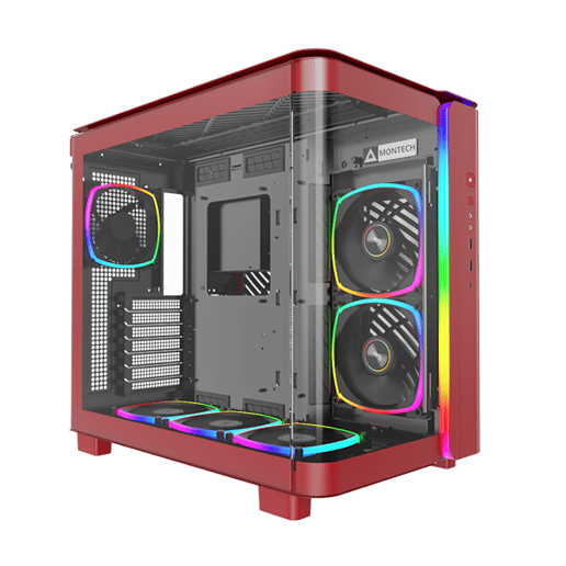 Montech KING 95 PRO Mid Tower Gaming Case - Red 