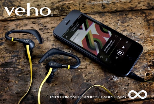 Veho ZS-2 Water Resistant Sports Earphones - Yellow/Black