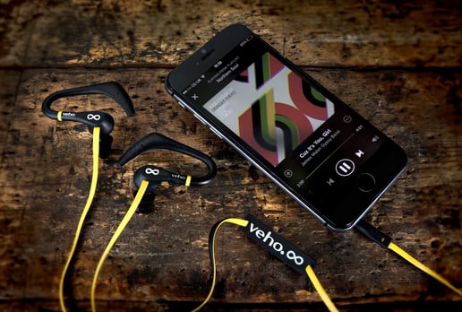 Veho ZS-2 Water Resistant Sports Earphones - Yellow/Black