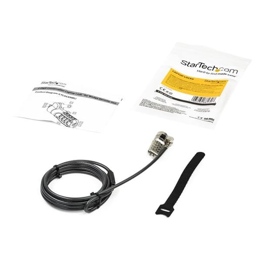 StarTech.com Laptop Cable Lock with 4-Digit Combination Lock for Wedge-Type Slots