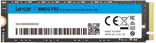 1TB Lexar NM610 PRO M.2 2280 PCI Express 3.0 x4 NVMe Solid State Drive