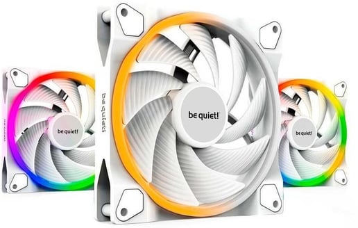 Be Quiet! Light Wings 120mm PWM ARGB Case Fans - White Triple Pack