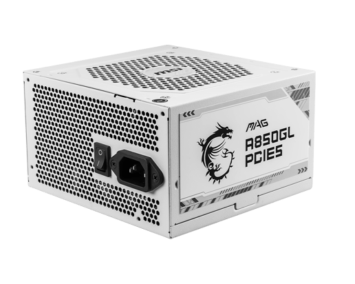850W MSI MAG A850GL PCIE5 WHITE Modular 80 Plus Gold PSU