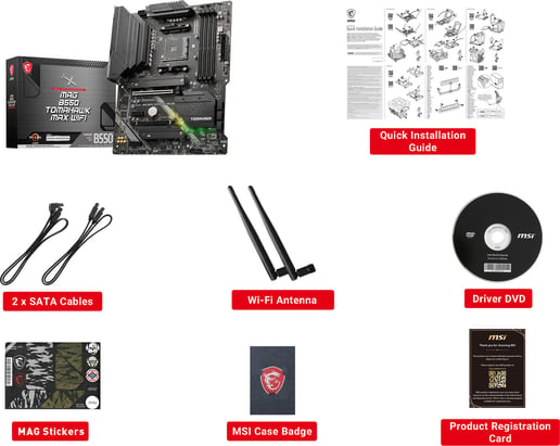 MSI MAG B550 TOMAHAWK MAX WIFI ATX Motherboard for AMD AM4 CPUs