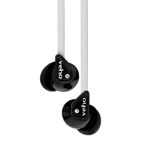 Veho Z-1 Stereo Noise Isolating Earphones (Black/White)