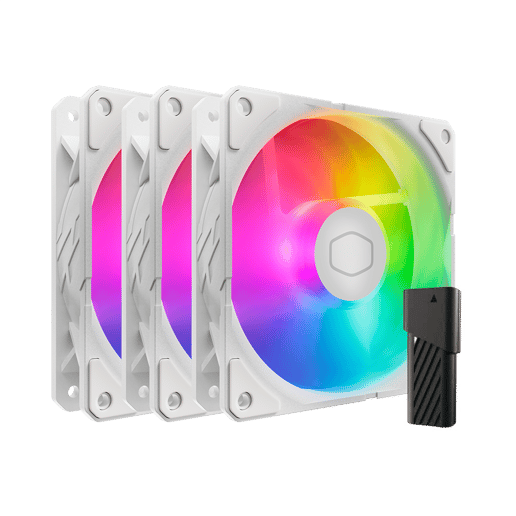 Cooler Master SickleFlow Edge 120 ARGB White Edition 3-in-1 120mm Chassis Fan Kit in White