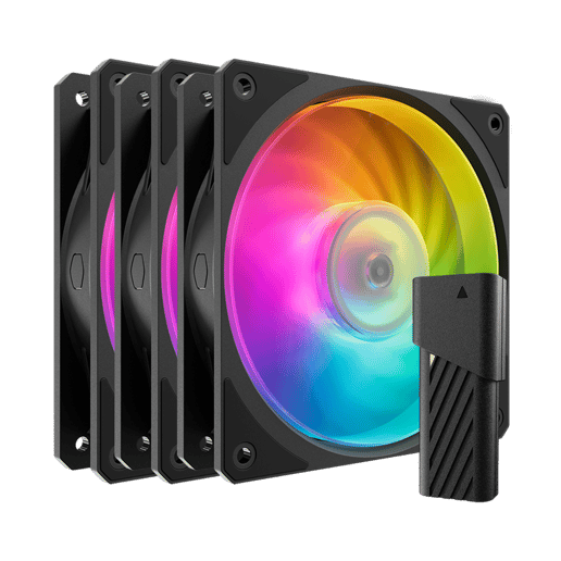 Cooler Master Mobius 120P ARGB 3-Pack 120mm Chassis Fan Kit in Black