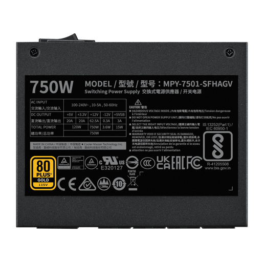 750W Cooler Master V SFX Gold 750 ATX3.1 Modular 80 Plus Gold PSU