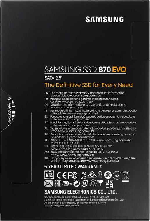 500GB Samsung 870 EVO 2.5" SATA III Solid State Drive
