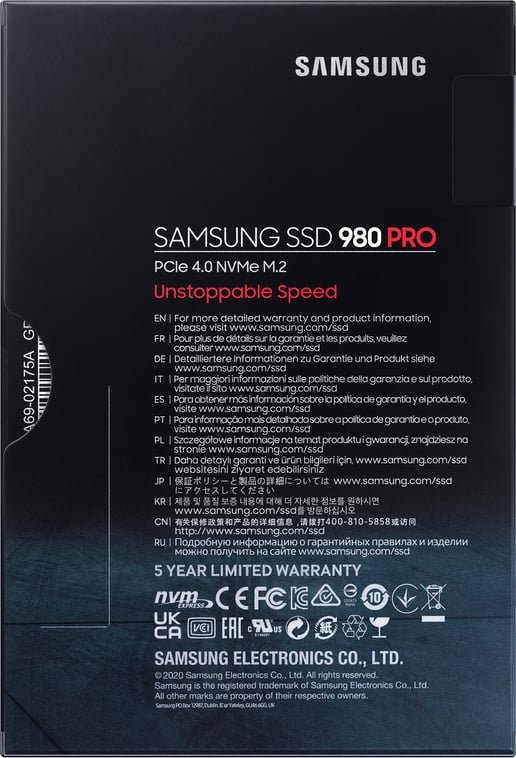 1TB Samsung 980 PRO M.2 2280 PCI Express 4.0 x4 NVMe Solid State Drive