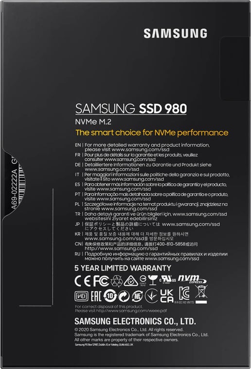 1TB Samsung 980 M.2 2280 PCI Express 3.0 x4 NVMe Solid State Drive