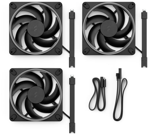 Fractal Momentum 14 RGB 140mm PWM Triple Case Fan Pack in Black