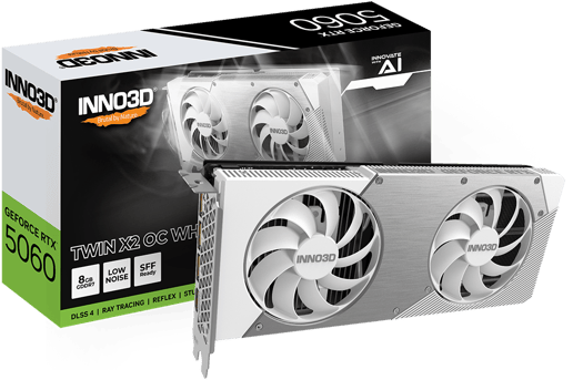 INNO3D GeForce RTX 5060 Twin X2 WHITE OC 8GB GDDR7 Graphics Card