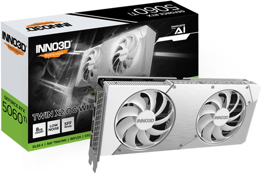 INNO3D GeForce RTX 5060 Ti Twin X2 WHITE OC 8GB GDDR7 Graphics Card