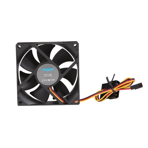 Maplin 80mm Black Chassis Fan with 3Pin+4Pin Male-Female Connector