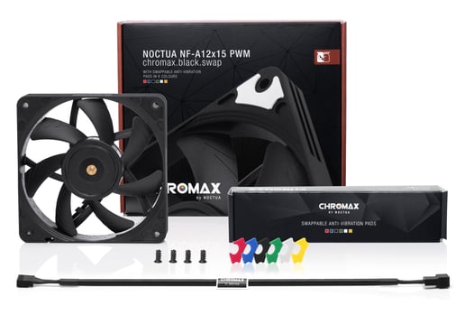 Noctua NF-A12x15 PWM chromax.black.swap 120mm Chassis Fan in Black