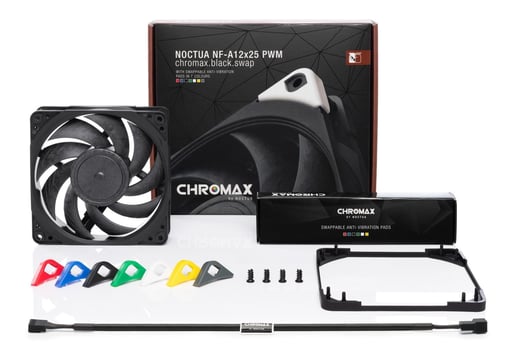 Noctua NF-A12x25 PWM chromax.black.swap 120mm Case Fan in Black