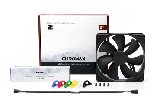 Noctua NF-A14 PWM chromax.black.swap 140mm Case Fan in Black