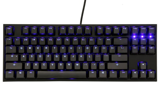 Ducky One 2 USB Mechanical Tenkeyless (TKL) Keyboard with Cherry MX Red Switches and Blue Backlight (UK)