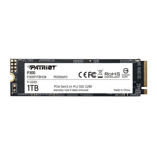1TB Patriot P300 M.2 2280 PCI Express 3.0 x4 NVMe Solid State Drive