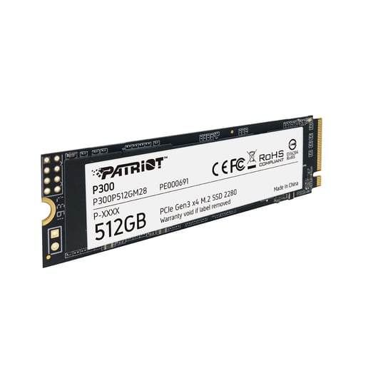 512GB Patriot P300 M.2 2280 PCI Express 3.0 x4 NVMe Solid State Drive