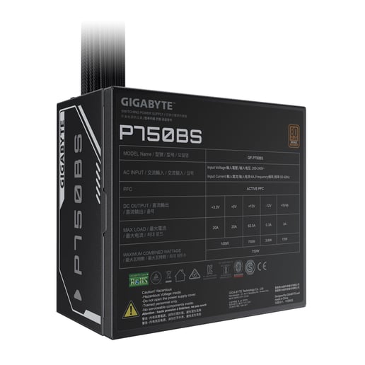 750W Gigabyte P750BS 80 Plus Bronze PSU