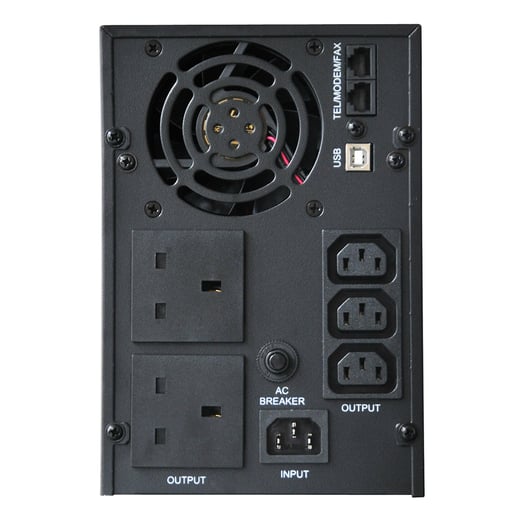 Powercool Smart UPS 2000VA 2 x UK Plug 4 x IEC RJ45 x 2 USB LCD Display