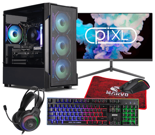 Horizon Ryzen 5 RTX 3050 Gaming PC Bundle with Monitor and Accessories