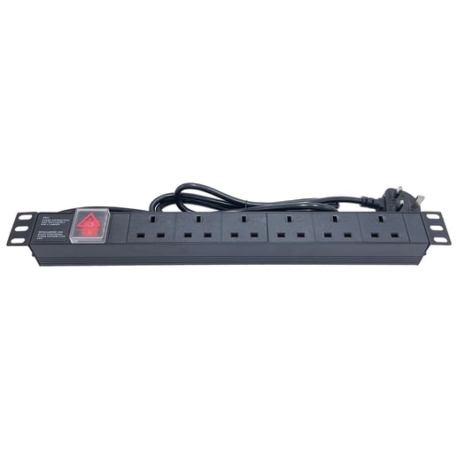 Powercool 1U 6-Way PDU, Horizontal Type, UK Sockets