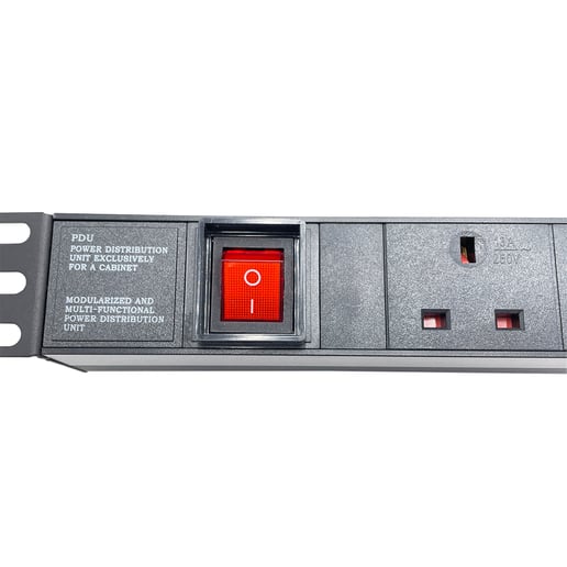 Powercool 1U 6-Way PDU, Horizontal Type, UK Sockets, C14 Connector