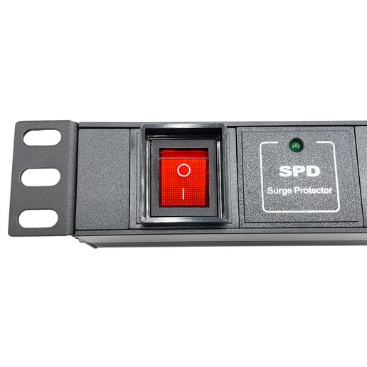 Powercool 1U 6-Way PDU, Horizontal Type, UK Sockets, Surge Protected, 1x LED