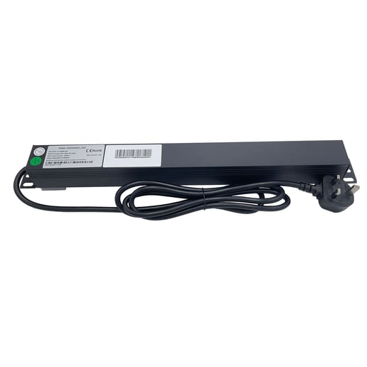 Powercool 1U 6-Way PDU, Horizontal Type, UK Sockets, Surge Protected, 3x LED