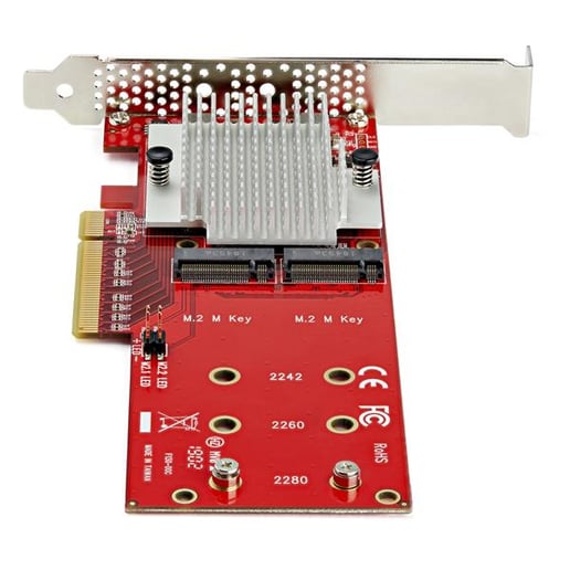 StarTech.com Dual M.2 PCIe x8 SSD Adapter Card