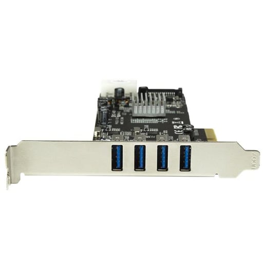 StarTech.com 4 Port Quad Bus PCI Express (PCIe) SuperSpeed USB 3.0 Card Adaptor with UASP - SATA/LP4 Power