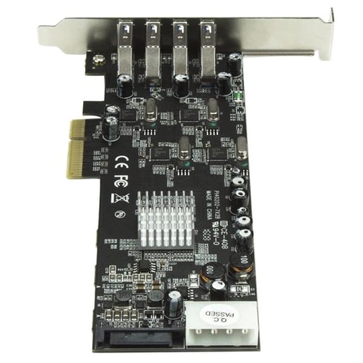 StarTech.com 4 Port Quad Bus PCI Express (PCIe) SuperSpeed USB 3.0 Card Adaptor with UASP - SATA/LP4 Power
