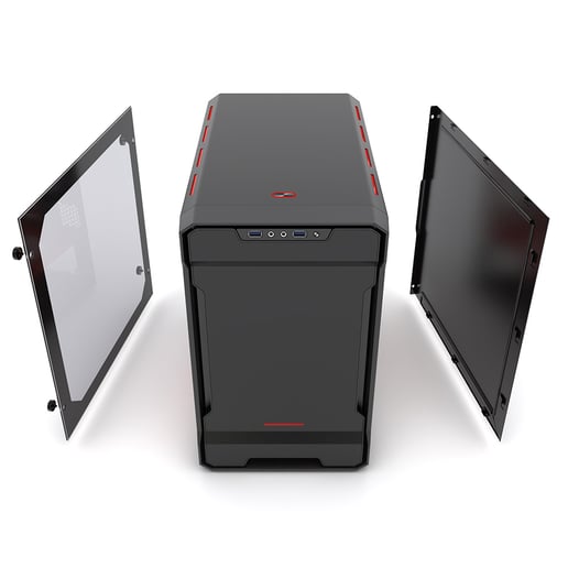 Phanteks Evolv ITX Tempered Glass ITX Gaming Case - Red USB 3.0