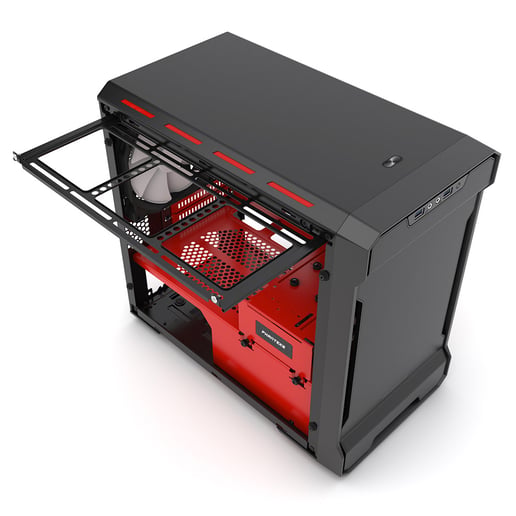 Phanteks Evolv ITX Tempered Glass ITX Gaming Case - Red USB 3.0