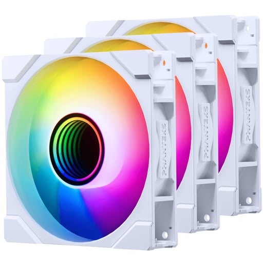 Phanteks M25 Gen2 120mm Reversed Airflow DRGB PWM Triple Fan Pack in White