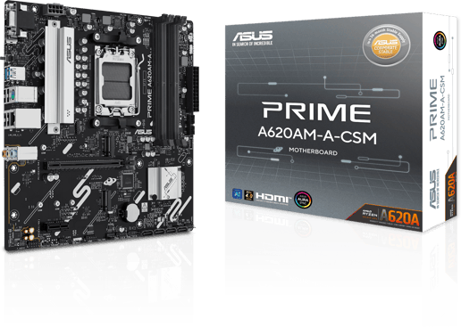 ASUS Prime A620AM-A-CSM mATX Motherboard for AMD AM5 CPUs