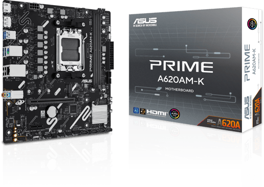ASUS Prime A620AM-K mATX Motherboard for AMD AM5 CPUs