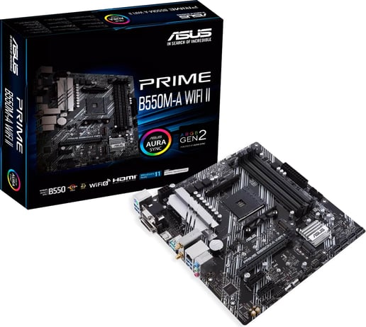 ASUS Prime B550M-A WIFI II mATX Motherboard for AMD Socket AM4 CPUs