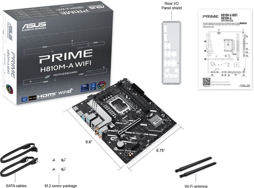 ASUS Prime H810M-A WiFi mATX Motherboard for Intel LGA1851 CPUs
