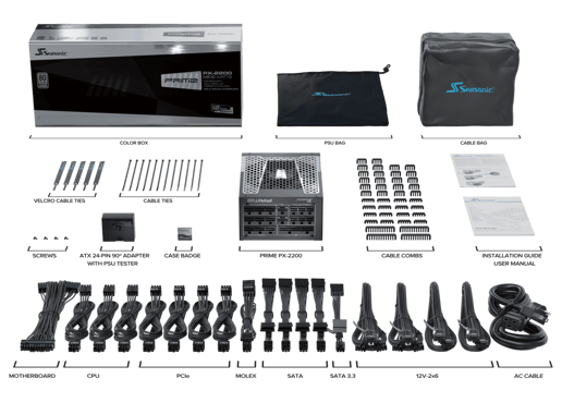 2200W Seasonic PRIME PX ATX 3.1 Modular 80 Plus Platinum PSU