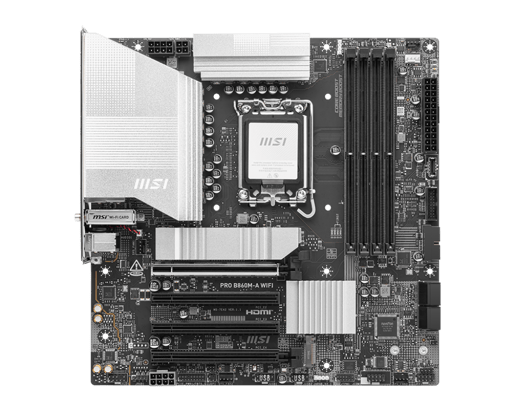 MSI PRO B860M-A WIFI mATX Motherboard for Intel LGA1851 CPUs