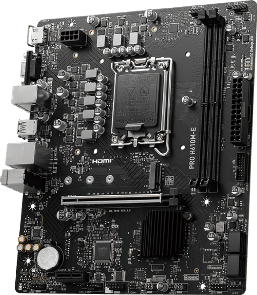 MSI PRO H610M-E mATX Motherboard for Intel LGA1700 CPUs