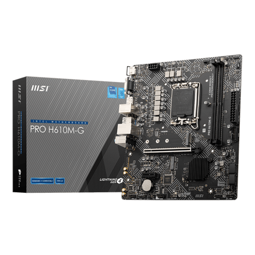 MSI PRO H610M-G mATX Motherboard for Intel Socket 1700 CPUs