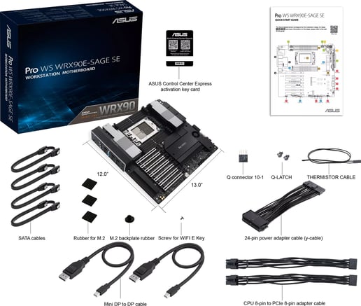 ASUS Pro WS WRX90E-SAGE SE SSI EEB Motherboard for AMD sTR5 CPUs
